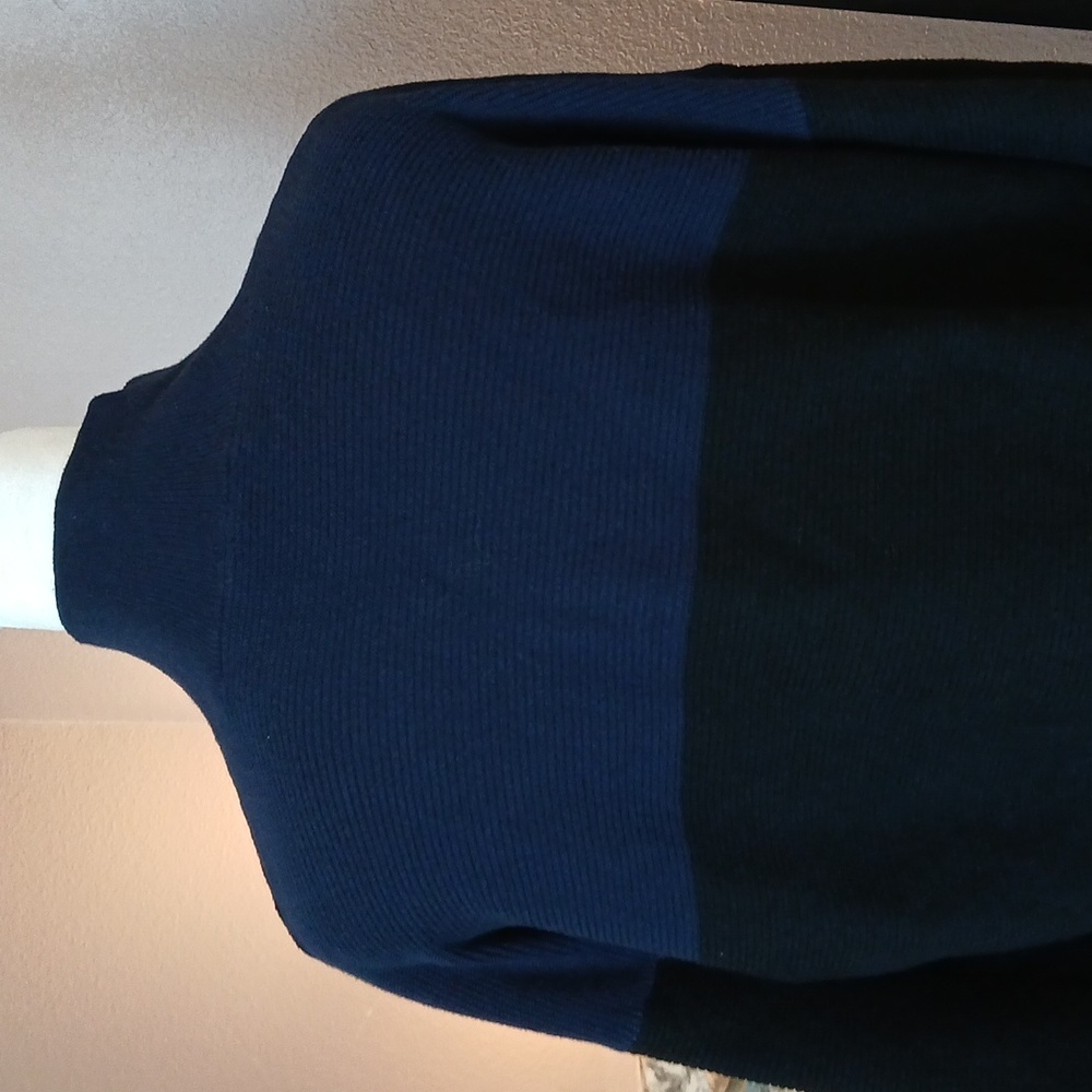 Victoria's Secret Active Wear Cotton Cashmere Blend Sweater Navy & Black Size L - Picture 6 of 11